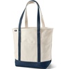 image:imageLands End Open Top Canvas Tote Bag Large Long Handle NaturalRadiant Navy  100 Cotton Canvas Five Pockets Key Strap WaterResistant Base Stands Upright Beach Bag Travel Tote Grocery Tote