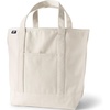 image:imageLands End Open Top Canvas Tote Bag Large Regular Handle Natural  100 Cotton Canvas Five Pockets Key Strap WaterResistant Base Stands Upright Beach Bag Travel Tote Grocery Tote