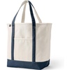 image:imageLands End Open Top Canvas Tote Bag Large Regular Handle NaturalRadiant Navy