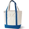 image:imageLands End Open Top Canvas Tote Bag Medium Regular Handle NaturalBeacon Blue