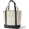 image:imageLands End Open Top Canvas Tote Bag Medium Regular Handle NaturalBlack  100 Cotton Canvas Five Pockets Key Strap WaterResistant Base Stands Upright Beach Bag Travel Tote Grocery Tote