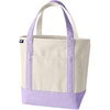 image:imageLands End Open Top Canvas Tote Bag Medium Regular Handle NaturalLavender Cloud