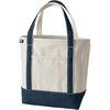 image:imageLands End Open Top Canvas Tote Bag Medium Regular Handle NaturalRadiant Navy