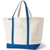 image:imageLands End Open Top Canvas Tote Bag XLarge Regular Handle NaturalBeacon Blue