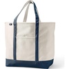 image:imageLands End Open Top Canvas Tote Bag XLarge Regular Handle NaturalRadiant Navy