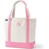 image:imageLands End PreMonogrammed Letter Canvas Tote BagA  NaturalFresh Pink