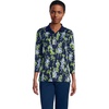 image:imageLands End Womens 34 Sleeve AmericanGrown Supima Cotton Polo ShirtDeep SeaBlue Blooms