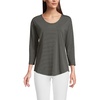 image:imageLands End Womens 34 Sleeve Lightweight Jersey UNeck TunicForest Moss Thin Stripe
