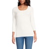 image:imageLands End Womens 34 Sleeve Variegated Micro Rib HenleyIvory