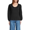 image:imageLands End Womens AmericanGrown Supima Cotton Interlock Scoop Neck Blouson Sleeve TopBlack