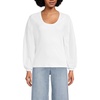 image:imageLands End Womens AmericanGrown Supima Cotton Interlock Scoop Neck Blouson Sleeve TopWhite