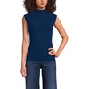 image:imageLands End Womens Cap Sleeve Drapey Rib Fitted Funnel Neck TankDeep Sea Navy