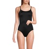 image:imageLands End Womens Chlorine Resistant Scoop Neck High Leg Tugless Tank Thin Strap One Piece Swimsuit AdjustableBlack