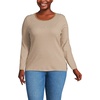 image:imageLands End Womens Cotton Rib Knit TShirtCanyon Camel Tiny Stripe