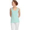 image:imageLands End Womens Cotton Tank Top  100 Cotton Interlock Wide Straps Modest Armholes Prewashed MidHip Length Layering Petite and PlusPale Sky
