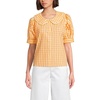 image:imageLands End Womens Easy Care Puff Sleeve Statement Collar ShirtSweet Mango Gingham