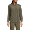 image:imageLands End Womens Fleece Quarter Zip Pullover  100 Polyester Fleece AntiPill AntiStatic Stand Collar Princess Seams Layering Petite and Plus SizesForest Moss