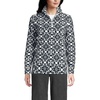 image:imageLands End Womens Fleece Quarter Zip Pullover  100 Polyester Fleece AntiPill AntiStatic Stand Collar Princess Seams Layering Petite and Plus SizesIvoryBlack Snowflake