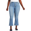 image:imageLands End Womens High Rise Denim Button Front Kick Flare Crop JeansBeau Blue