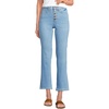 image:imageLands End Womens High Rise Denim Button Front Kick Flare Crop JeansMellow Indigo