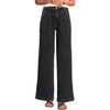 image:imageLands End Womens High Rise Soft Denim Pleated Wide Leg TrousersBlack Wash