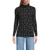 image:imageLands End Womens Jersey Knit Turtleneck  Cotton and Rayon Modal Blend Fitted SelfFabric Neck MidHip Length Layering Petite and Plus SizesBlackCobalt Tiny Floral