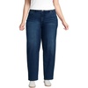 image:imageLands End Womens Petite Soft Denim Mid Rise Relaxed Straight Leg JeansDark Indigo Blue Wash