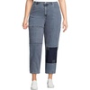 image:imageLands End Womens Soft Denim Mid Rise Relaxed Straight Crop JeansBeau Blue Patchwork