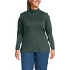 image:imageLands End Womens Supima Cotton Turtleneck  100 Supima Cotton Interlock Knit Fitted Side Vents Tagless Layering Petite and Plus SizesEvening Forest