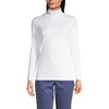 image:imageLands End Womens Supima Cotton Turtleneck  100 Supima Cotton Interlock Knit Fitted Side Vents Tagless Layering Petite and Plus SizesWhite