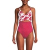 image:imageLands End Womens Wrap Monokini High Leg One Piece SwimsuitRed DotRed Graphic Floral