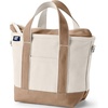image:imageLands End Zip Top Canvas Tote Bag  100 Cotton Canvas Five Pockets Key Strap WaterResistant Base Stands Upright Beach Bag Travel Tote Grocery ToteNaturalRich Camel