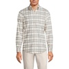 image:imageMens Traditional Fit No Iron Twill ShirtLight Gray StoneIvory Plaid