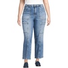 image:imageWomens Denim High Rise Utility Cargo Ankle JeansBeau Blue