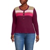 image:imageWomens Long Sleeve Cozy Rib Henley TopRich Burgundy Placed Stripe