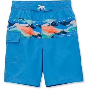 image:imageBoys Chlorine Resistant Cargo Long Board ShortSunset WavesBlue