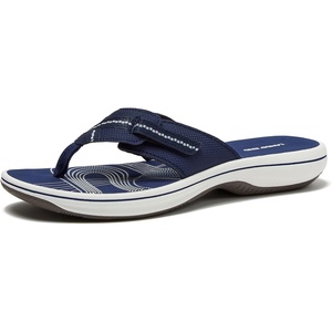image:imageLands End Adeline Casual Summer Flip Flops for Women with Comfortable Arch Support Cushioned Sandals Women Size 611 Black Brown or Navy Blue Thong Womens SlidesNavy Blue
