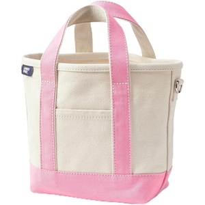 image:imageLands End Open Top Canvas Tote Bag  100 Cotton Canvas Five Pockets Key Strap WaterResistant Base Stands Upright Beach Bag Travel Tote Grocery ToteNaturalFresh Pink