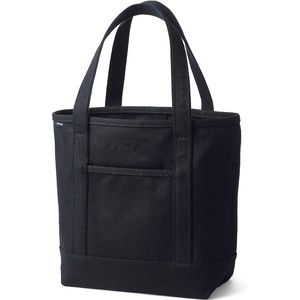 image:imageLands End Open Top Canvas Tote Bag Medium Regular Handle Black  100 Cotton Canvas Five Pockets Key Strap WaterResistant Base Stands Upright Beach Bag Travel Tote Grocery Tote