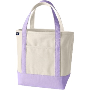 image:imageLands End Open Top Canvas Tote Bag Medium Regular Handle NaturalLavender Cloud
