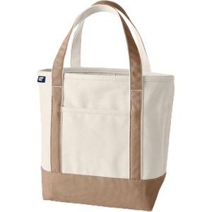 image:imageLands End Open Top Canvas Tote Bag Medium Regular Handle NaturalRich Camel