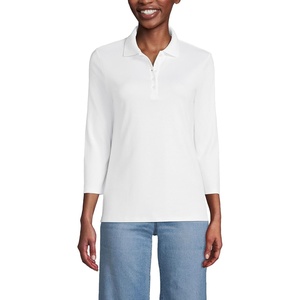 image:imageLands End Womens 34 Sleeve AmericanGrown Supima Cotton Polo ShirtWhite