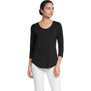 image:imageLands End Womens 34 Sleeve Lightweight Jersey UNeck TunicBlack
