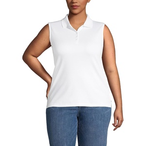 image:imageLands End Womens AmericanGrown Supima Cotton Sleeveless PoloWhite