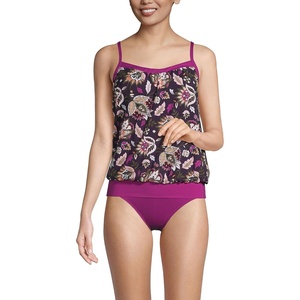 image:imageLands End Womens Blouson Tummy Hiding Tankini Top Swimsuit Adjustable StrapsViolet