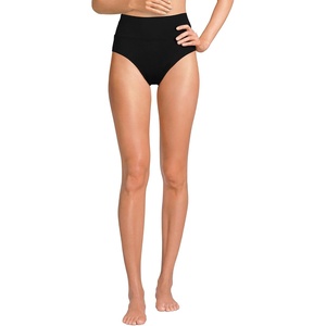 image:imageLands End Womens Chlorine Resistant Pinchless High Waisted Bikini BottomsBlack