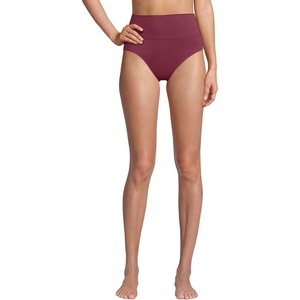 image:imageLands End Womens Chlorine Resistant Pinchless High Waisted Bikini BottomsBurgundy Spritz