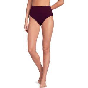 image:imageLands End Womens Chlorine Resistant Pinchless High Waisted Bikini BottomsDark Wine