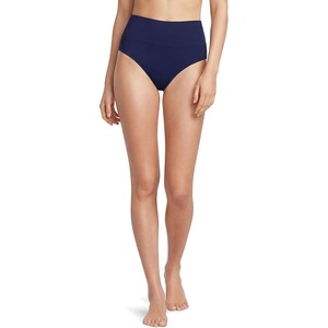 image:imageLands End Womens Chlorine Resistant Pinchless High Waisted Bikini BottomsDeep Sea Navy