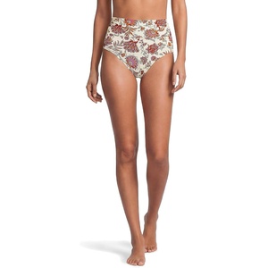 image:imageLands End Womens Chlorine Resistant Pinchless High Waisted Bikini BottomsEgret White Ornate Floral